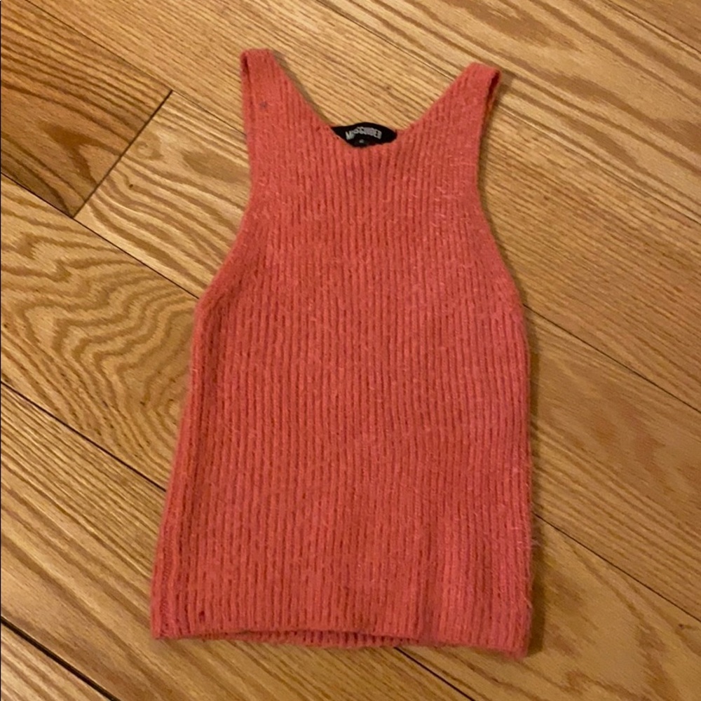 Pink fuzzy tank top
